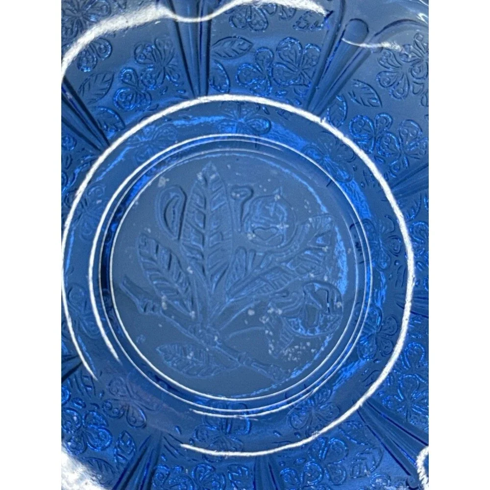 Jeannette Cherry Blossom Style Cobalt Blue Child's Cup & Saucer Reproduction